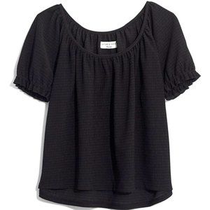 Madewell Texture & Thread Peasant Top True BlackXS